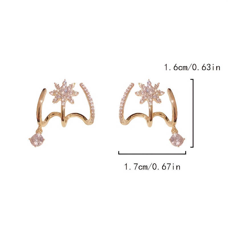 Zirconia Star Stud Earrings - Stylish Ear Piercing Jewelry